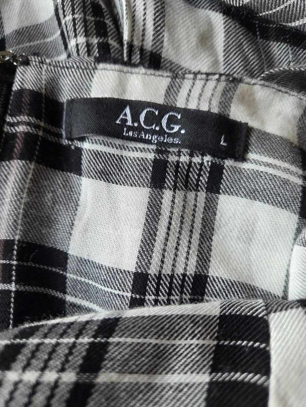 Black & White Plaid Button-Front Women's Skirt